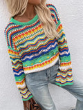 Pull en Maille Coloré | Base Verte | Bohème et Plein de Peps
