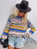 Pull en Maille Coloré | Base Verte | Bohème et Plein de Peps