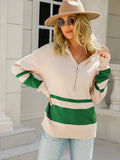 Pull zippé décontracté | Maille douce | Détail contrastant | Style quotidien