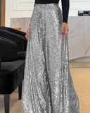 Pantalon Large à Paillettes | Tenue de Soirée | Look Scintillant et Chic