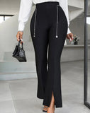 Pantalon Taille Haute avec Fente | Élégant et Moderne | Coupe Parfaite
