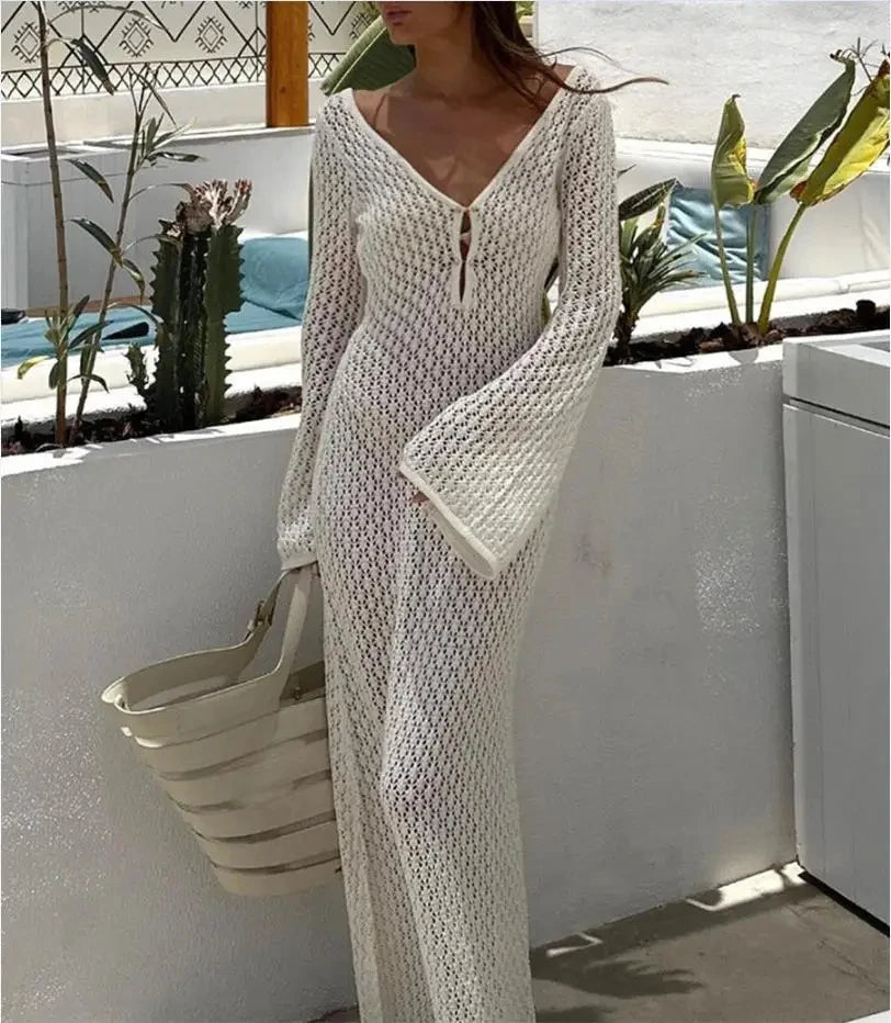 Robe Longue en Crochet | Légère & Élégante | Parfaite pour l’Été