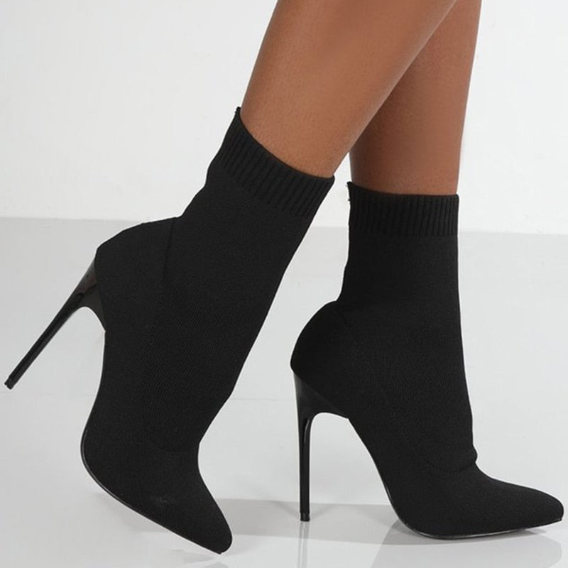 Bottines Chaussettes à Talons | Élancées | Stretch et Élégantes