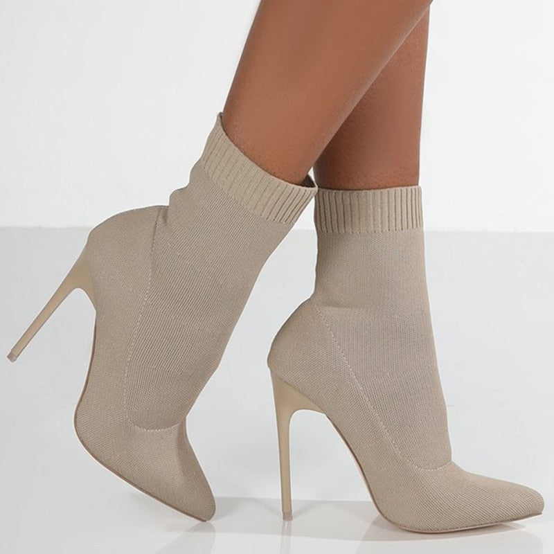 Bottines Chaussettes à Talons | Élancées | Stretch et Élégantes