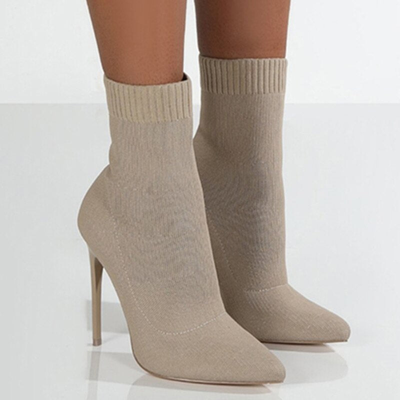 Bottines Chaussettes à Talons | Élancées | Stretch et Élégantes