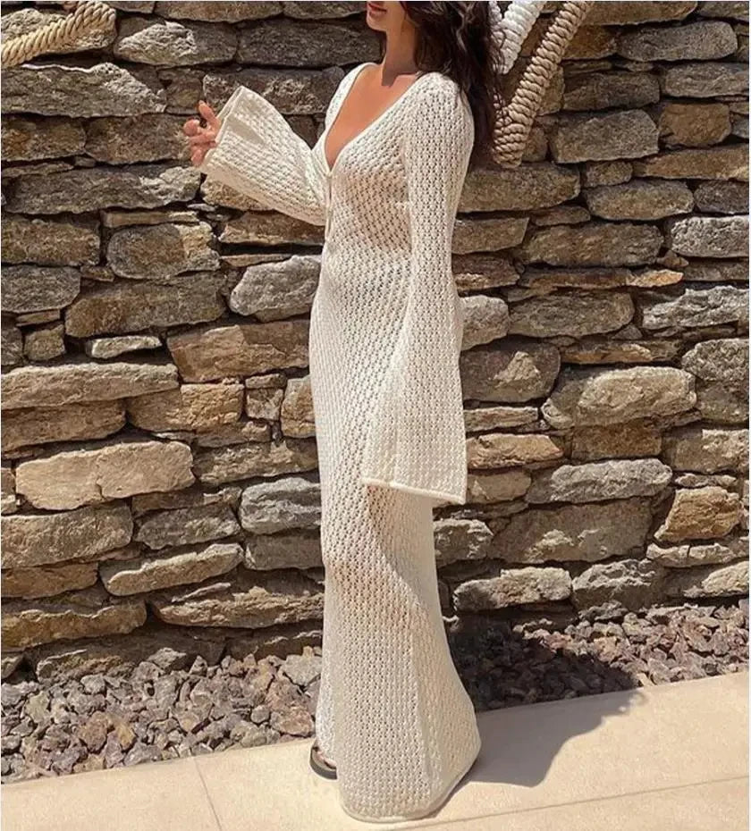 Robe Longue en Crochet | Légère & Élégante | Parfaite pour l’Été
