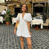 Robe Courte Bouffante Brodée | Légère & Élégante | Incontournable Estival