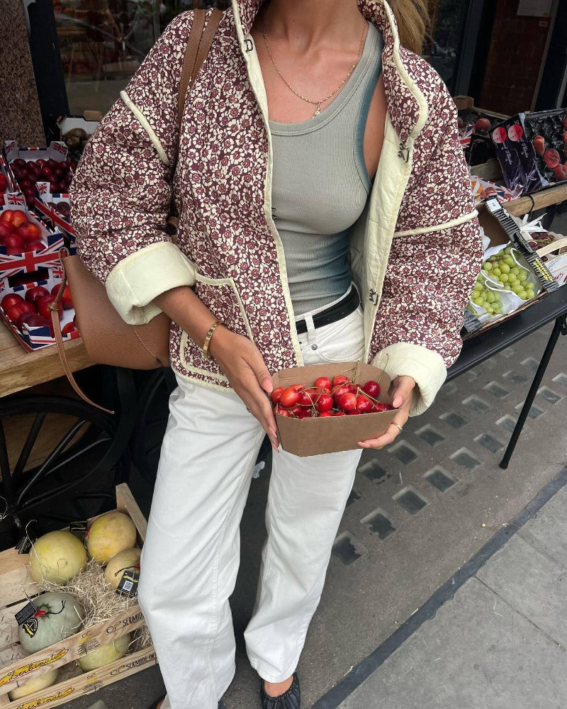 Veste Matelassée Fleurie | Douce & Stylée | Inspiration Vintage
