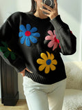 Pull Brodé à Fleurs | Oversize | Confort & Style