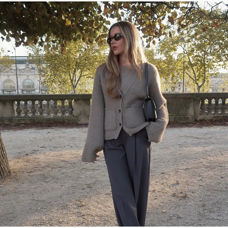 Gilet en Maille Côtelée | Taupe | Doux et Élégant