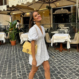Robe Courte Bouffante Brodée | Légère & Élégante | Incontournable Estival