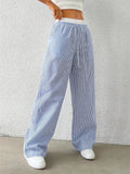 Pantalon Large Rayé | Léger & Stylé | Confort Sans Effort