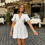 Robe Courte Bouffante Brodée | Légère & Élégante | Incontournable Estival