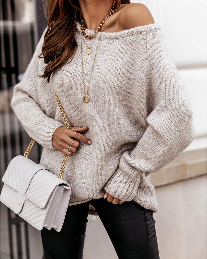 Pull en Maille Épaules Dénudées | Douillet | Chic & Tendance