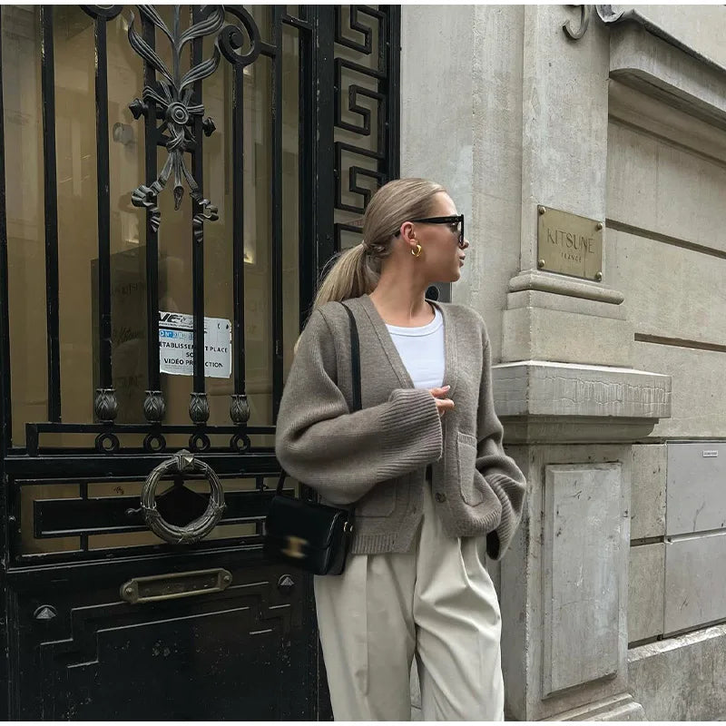 Gilet en Maille Côtelée | Taupe | Doux et Élégant
