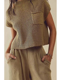 Top Court Sans Manches en Maille | Tendance & Confortable | Texture Côtelée