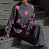 Pull Tricoté Cœur Brodé | Douillet & Mignon | Touche Romantique et Joyeuse