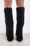 Bottes Hautes en Suédine avec Revers | Élégance Khaki | Style Structuré