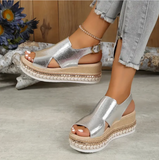 Sandales Compensées Métalliques | Tendance | Confortables & Élégantes