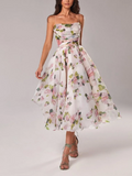 Robe Midi Fleurie en Organza | Romance Aérienne | Élégance Inoubliable