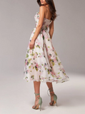Robe Midi Fleurie en Organza | Romance Aérienne | Élégance Inoubliable