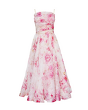 Robe Midi Fleurie en Organza | Romance Aérienne | Élégance Inoubliable