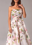 Robe Midi Fleurie en Organza | Romance Aérienne | Élégance Inoubliable