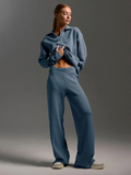 Ensemble Tricoté Lounge | Détente Élégante | Haut Col Polo & Pantalon Ample