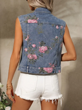 Gilet en Jean Fleuri | Tendance | Décontracté & Chic