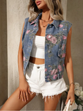 Gilet en Jean Fleuri | Tendance | Décontracté & Chic