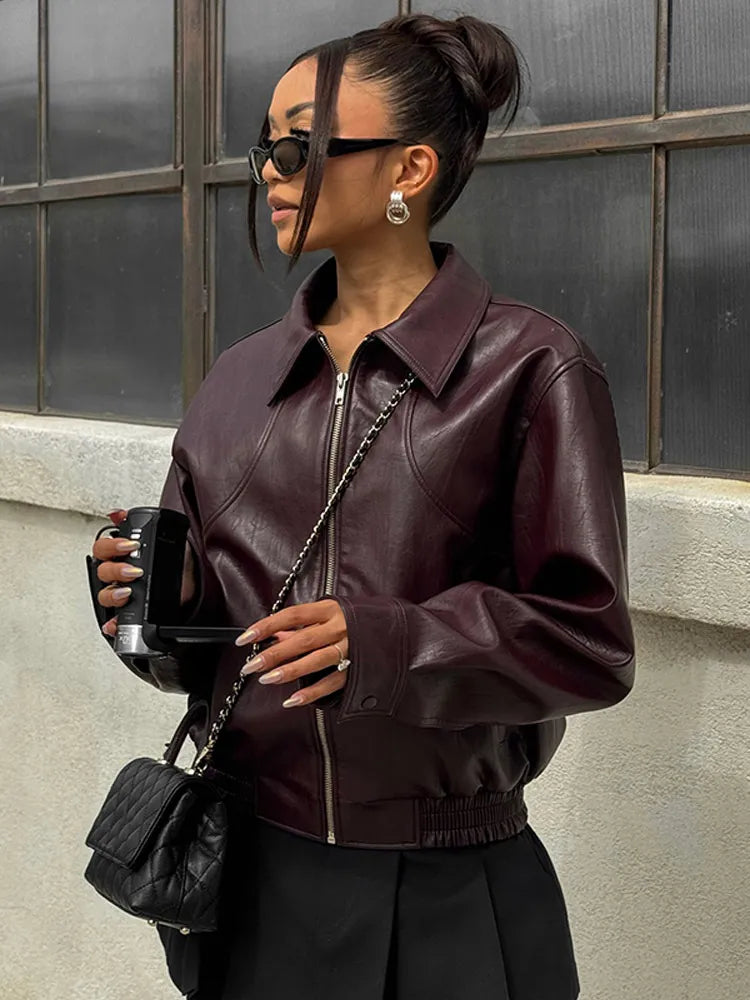 Veste Bomber en Cuir | Élégante & Intemporelle | Look Premium