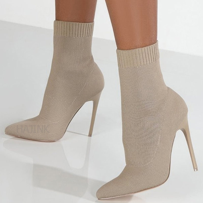 Bottines Chaussettes à Talons | Élancées | Stretch et Élégantes