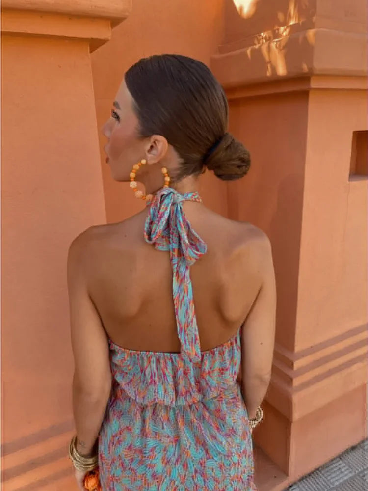 Robe Mini Froncée à Col Halter | Tissu Stretch | Audacieuse et Glamour