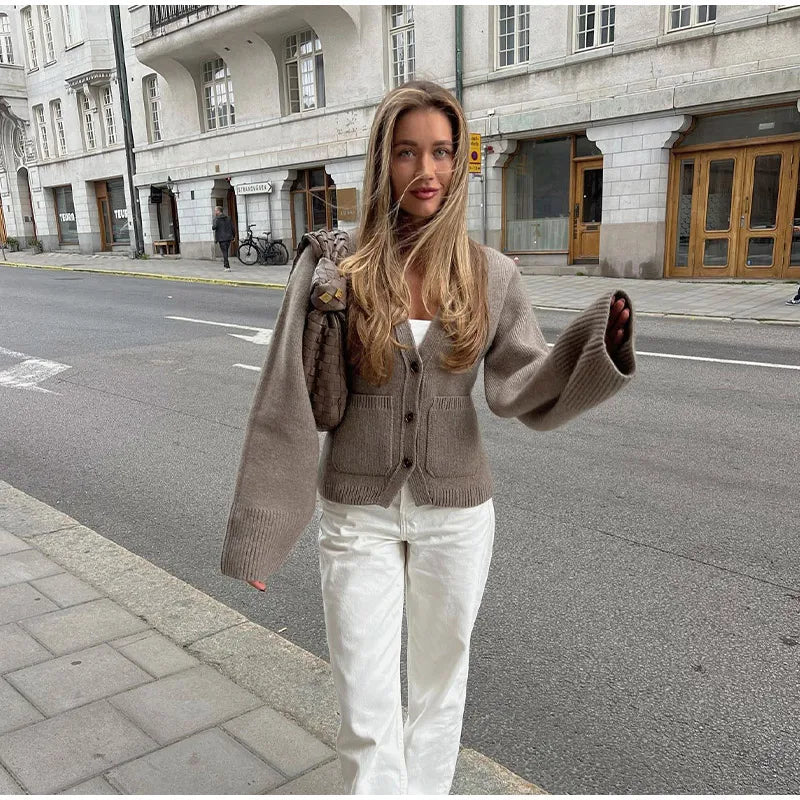 Gilet en Maille Côtelée | Taupe | Doux et Élégant
