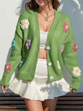 Gilet Tricoté à Fleurs | Esprit Jardin Enchanté | Style Douillet et Mignon pour les Journées Printanières