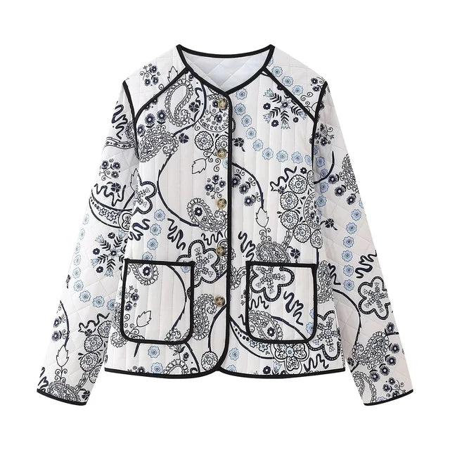 Veste Matelassée Fleurie | Douce & Stylée | Inspiration Vintage