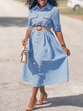 Robe Midi en Jean Ceinturée | Style Utilitaire Chic | Élégance Quotidienne
