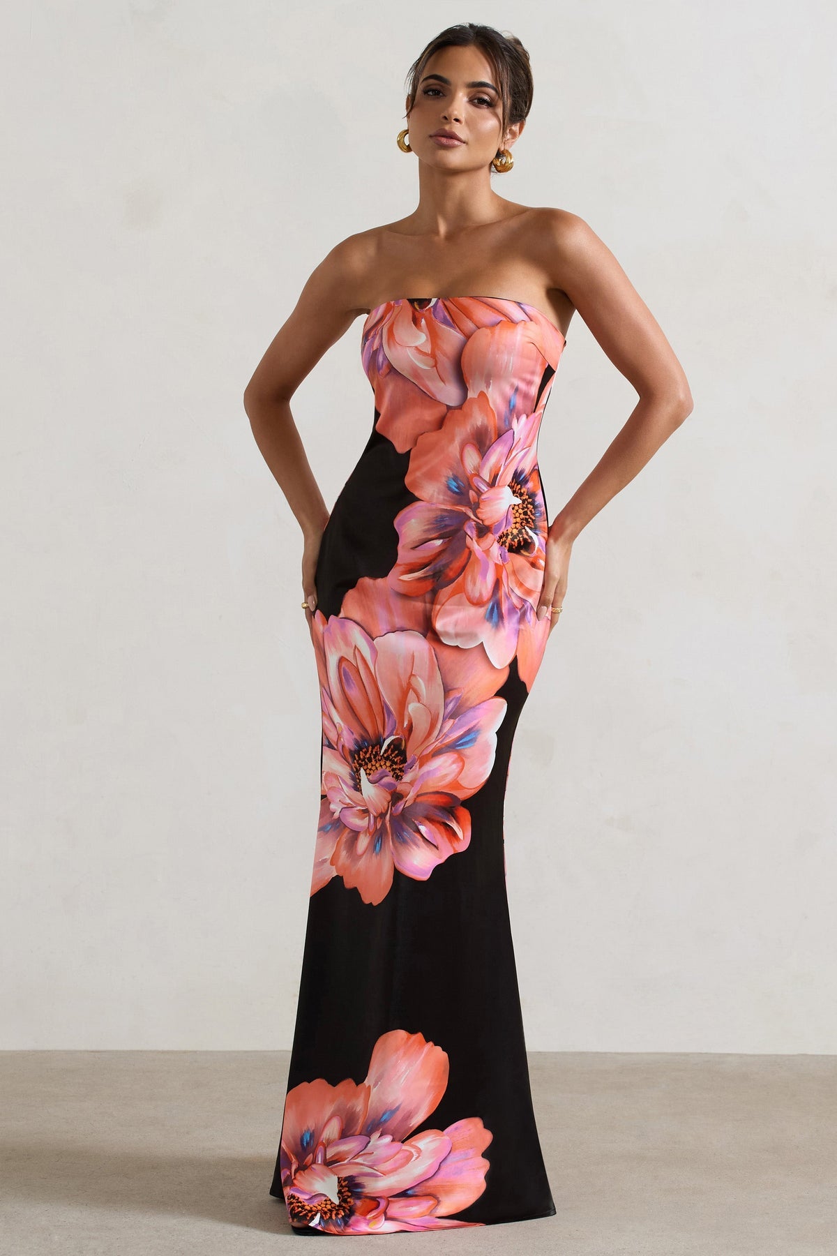 Robe Longue Satinée Fleurie | Élégante | Chic et Fluide