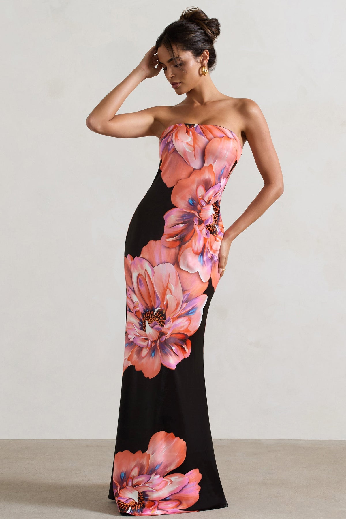 Robe Longue Satinée Fleurie | Élégante | Chic et Fluide