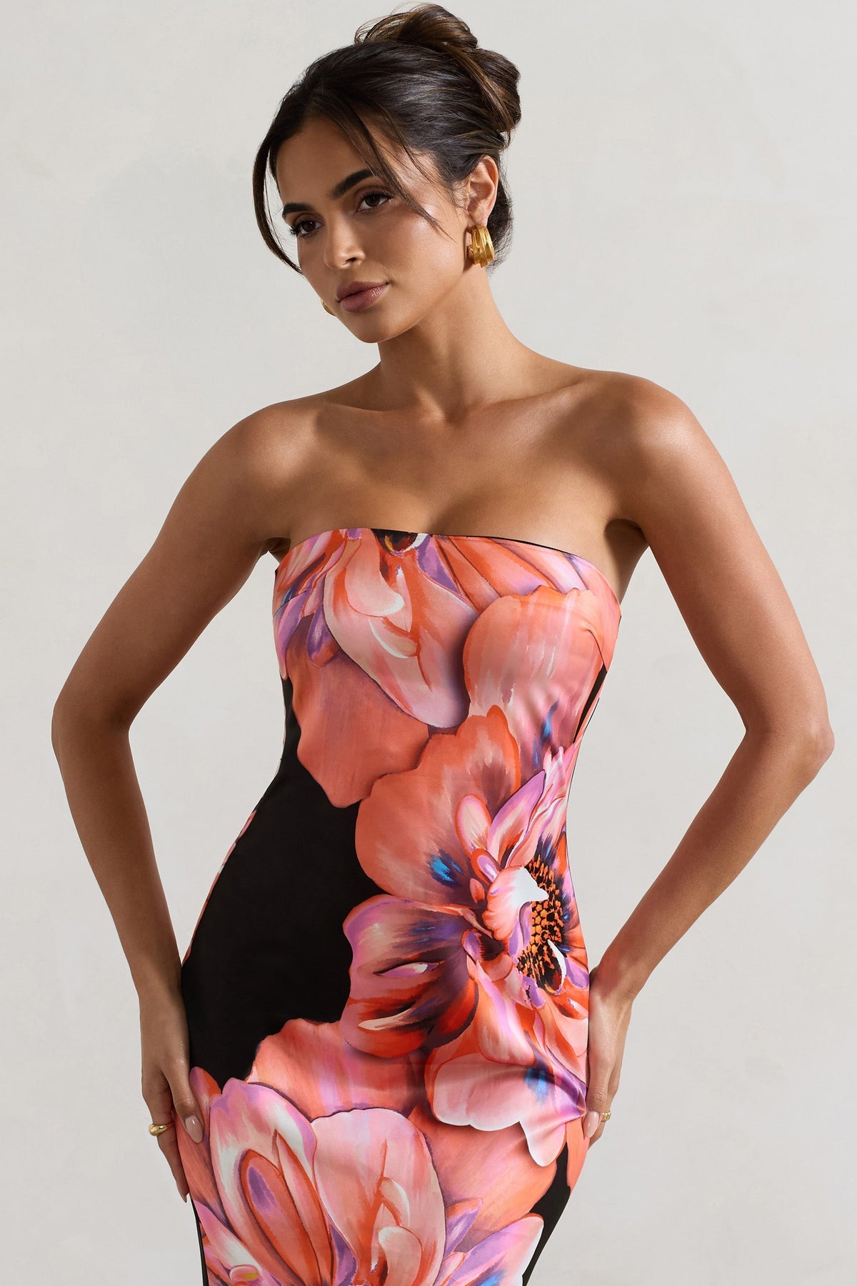Robe Longue Satinée Fleurie | Élégante | Chic et Fluide