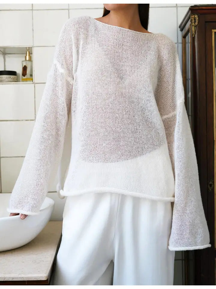 Pull en Maille Transparente | Léger & Aéré | Élégance Décontractée