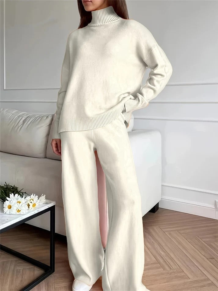 Ensemble Lounge en Maille | Blanc | Confort Élégant & Style Minimal