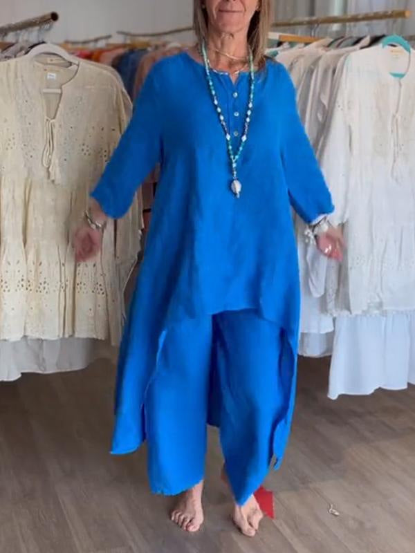Ensemble Deux Pièces en Lin | Léger & Fluide | Parfait pour un Look Estival Élégant