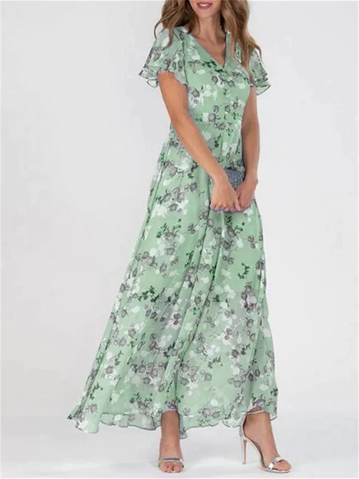 Robe Longue Fleurie | Élan Romantique | Élégance Sans Effort