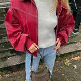 Bomber Oversize en Similicuir | Veste Statement | Rétro & Audacieuse