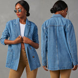 Veste Blazer en Jean | Coupe Décontractée | Basique du Quotidien