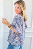 Haut à Col en V | Bleu Ashleigh | Audacieux & Élégant