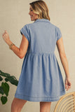 Robe Courte en Denim | Bleu Beau | Légère et Décontractée