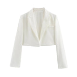 Blazer Court Femme | Col Tailleur Structuré | Coupe Épurée | Style Moderne Polyvalent