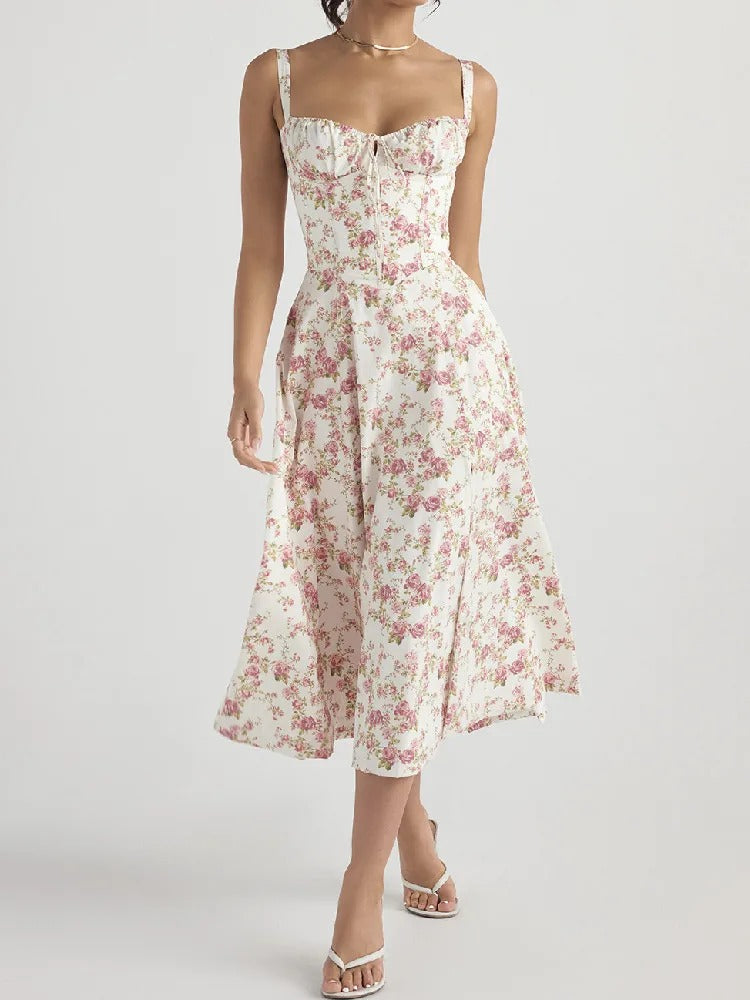 Robe Midi Fleurie | Romantique | Élégante & Fluide